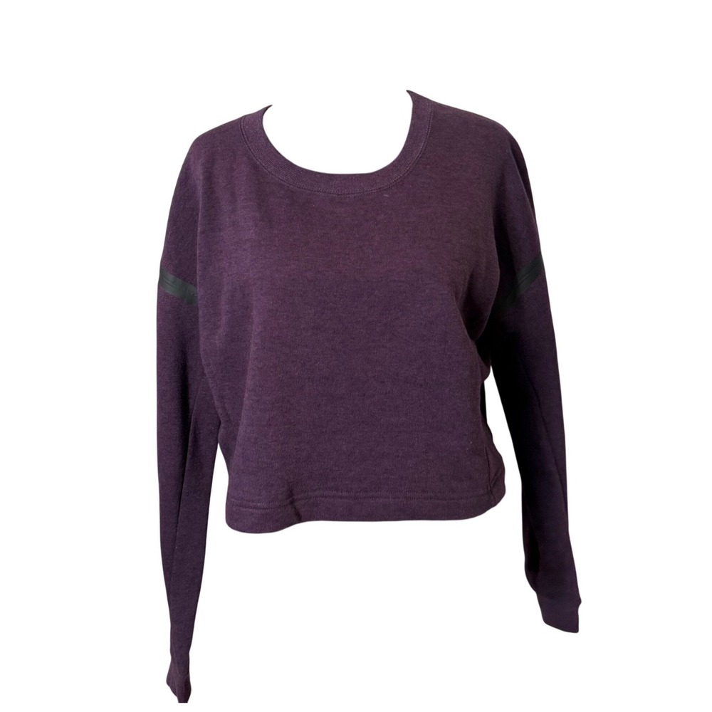 Nike Track & Field Purple Cropped Sweatshirt‎ Cozy Fleece Pullover Boxy Size M - Picture 7 of 13